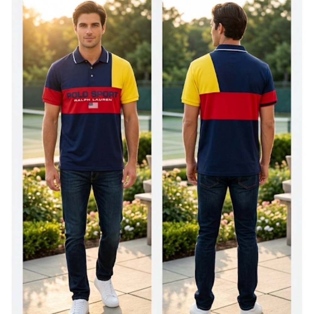 Ralph Lauren Polo Sport Colorblock Shirt Size Large